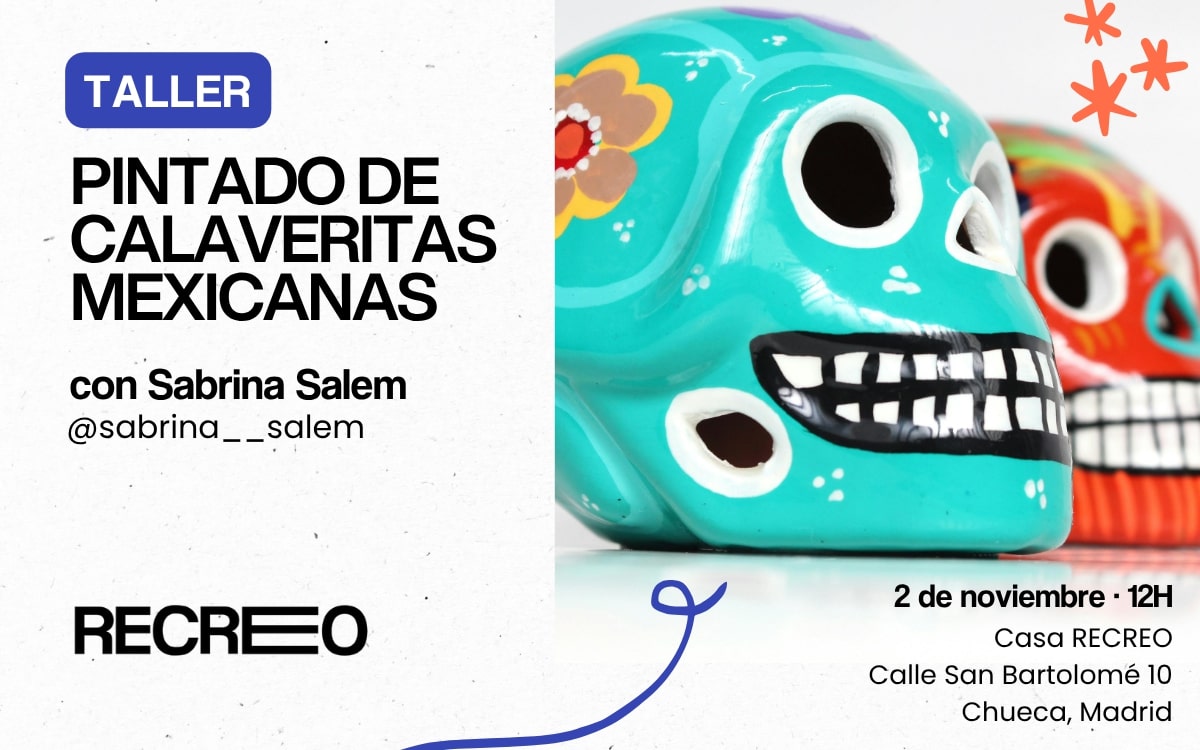 Recreo y Sabrina Salem - pintado de calaveritas mexicanas
